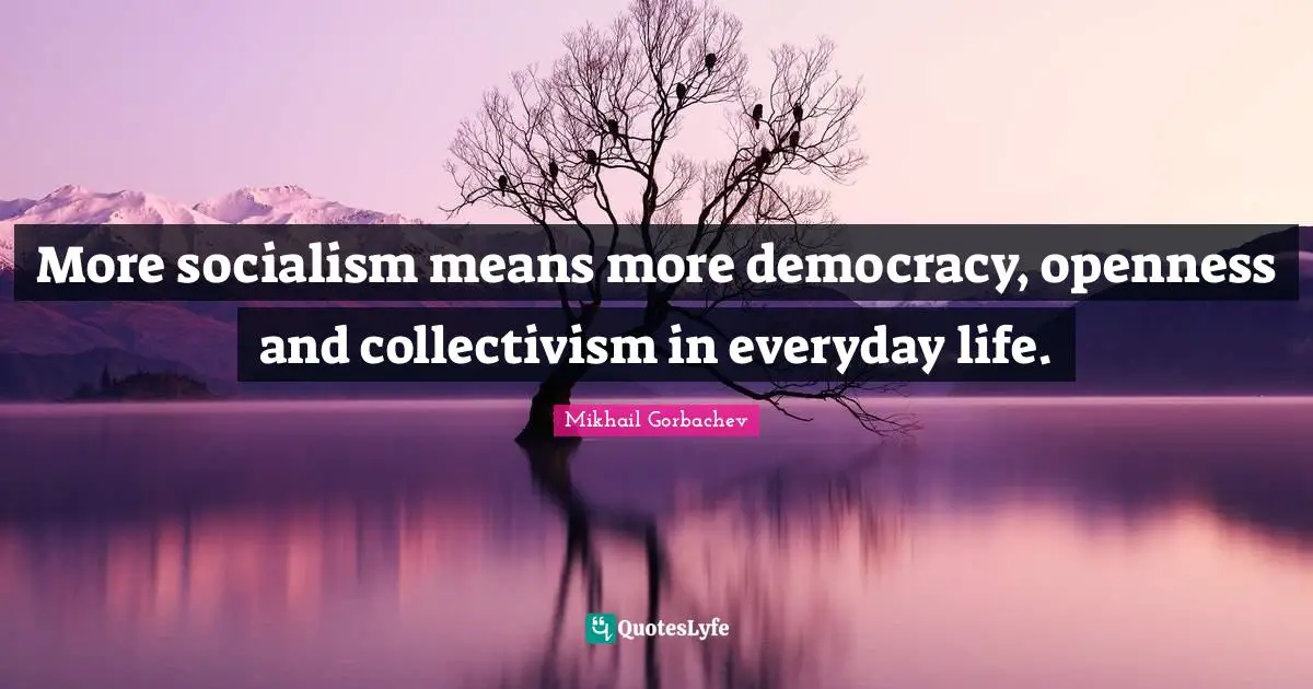Collectivism Quotes: "More socialism means more democracy, openness and collectivism in everyday life."