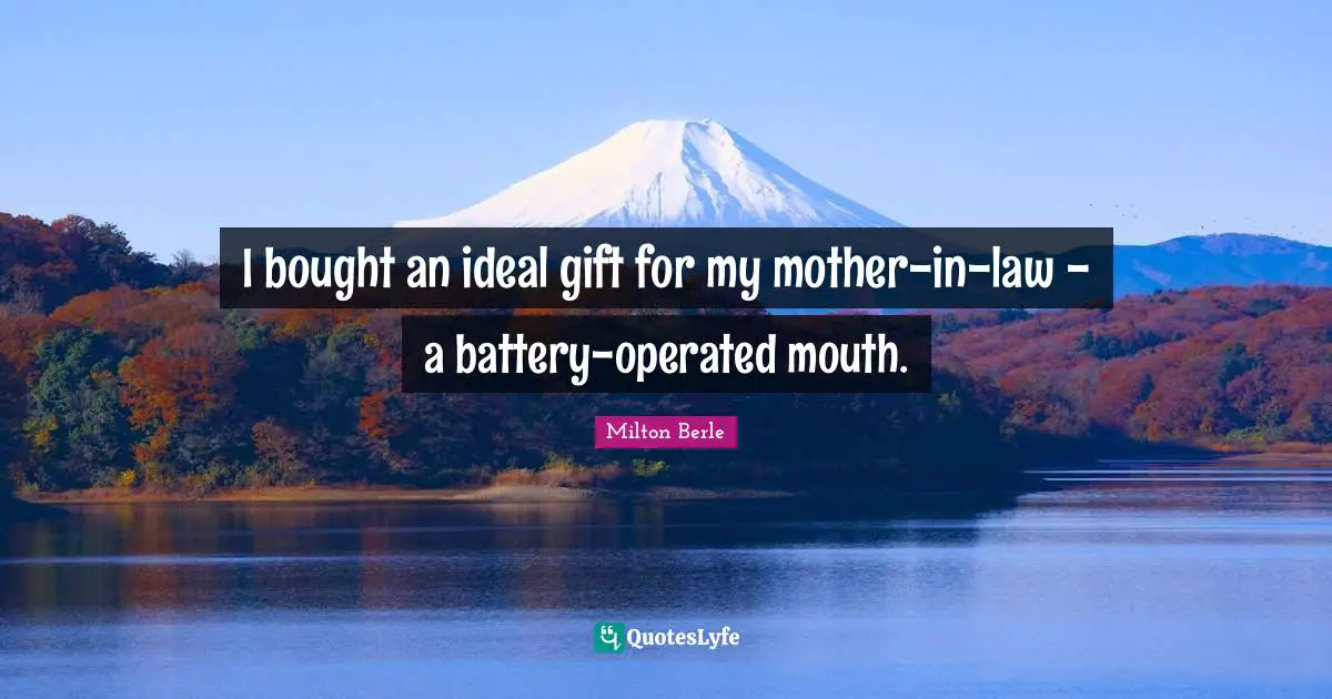 I bought an ideal gift for my mother-in-law - a battery-operated mouth.