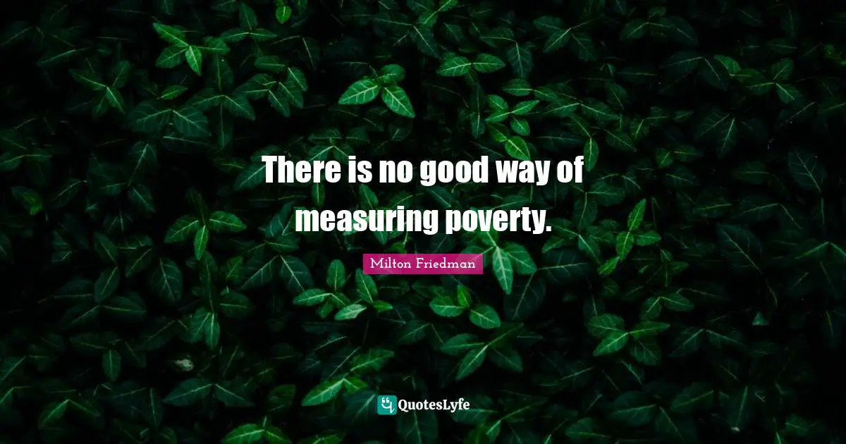 There is no good way of measuring poverty.