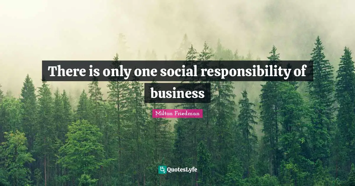 There is only one social responsibility of business