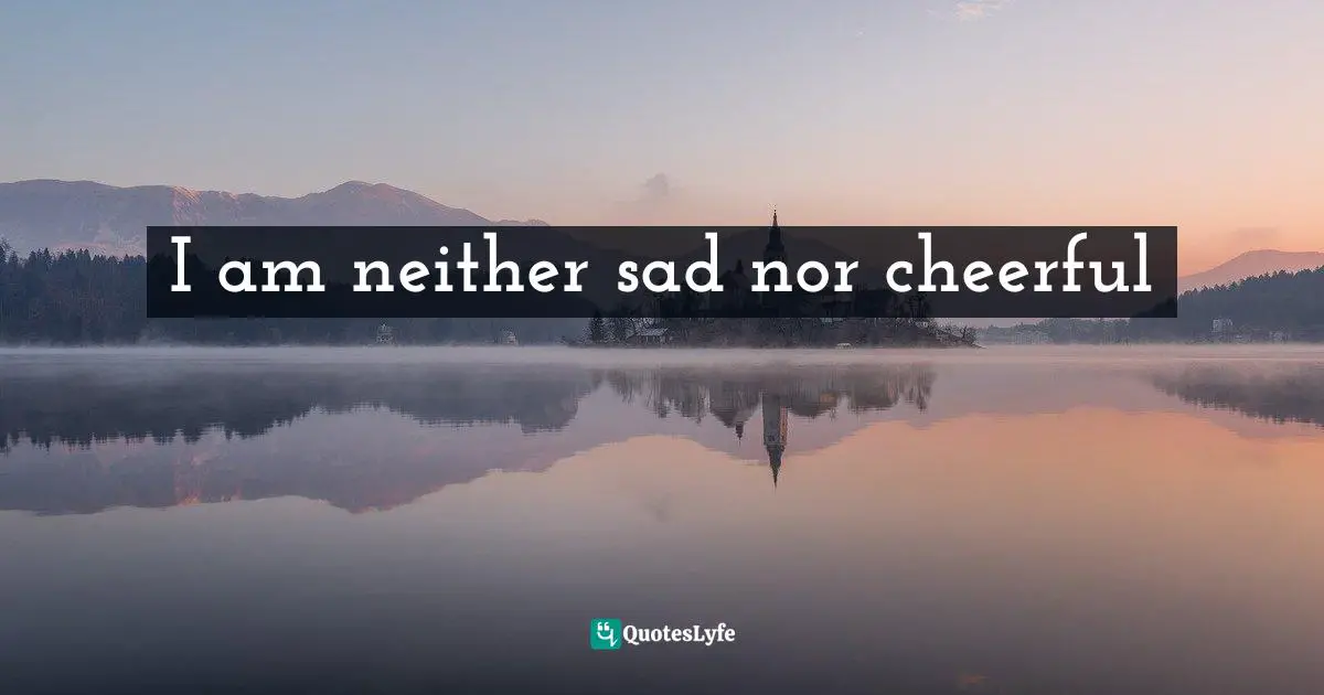 I am neither sad nor cheerful