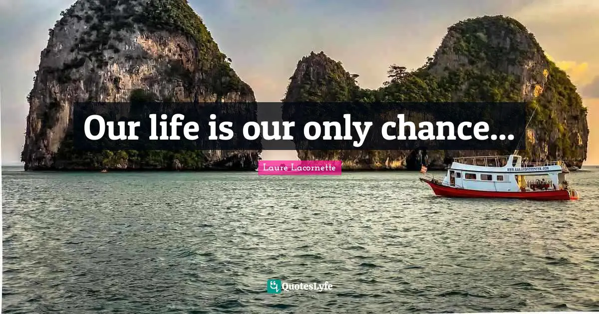 Our life is our only chance...