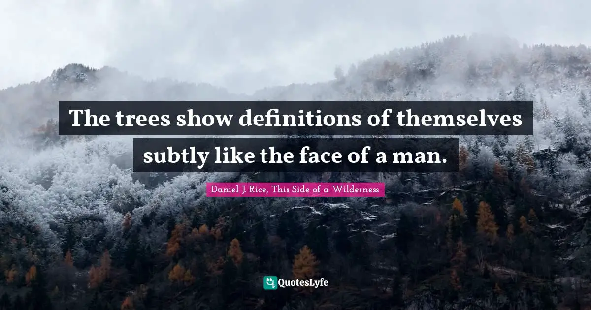 The trees show definitions of themselves subtly like the face of a man.