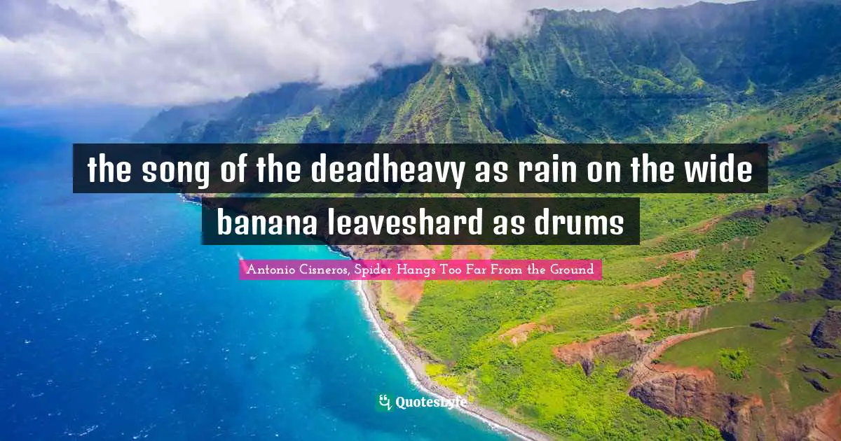 the song of the deadheavy as rain on the wide banana leaveshard as drums