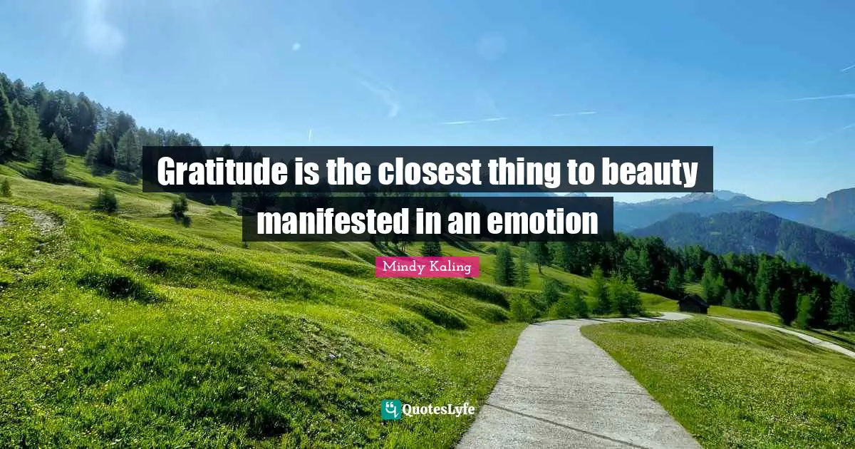 Gratitude is the closest thing to beauty manifested in an emotion