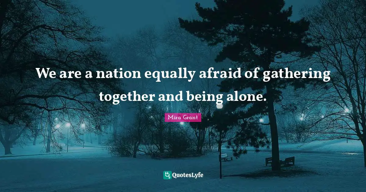 We are a nation equally afraid of gathering together and being alone.