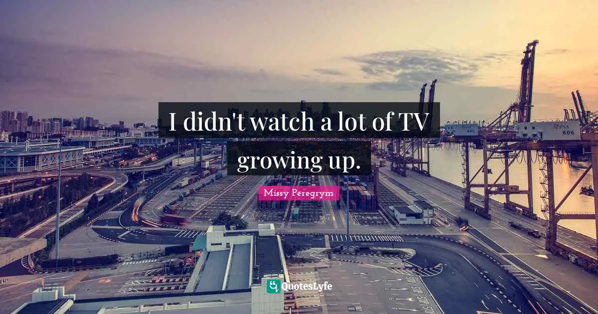 I didn't watch a lot of TV growing up.