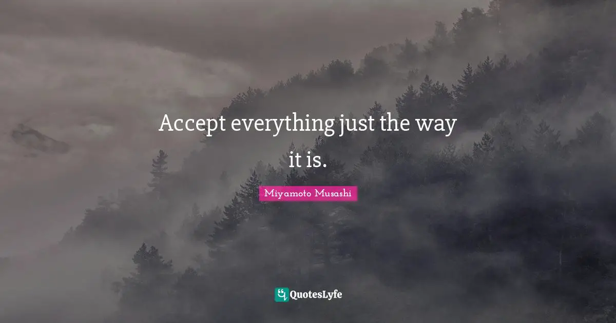 Accepting Quotes: "Accept everything just the way it is."