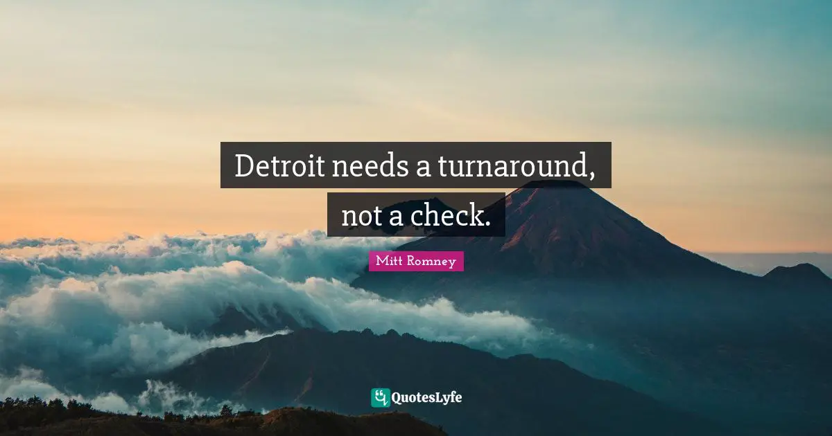 Detroit needs a turnaround, not a check.