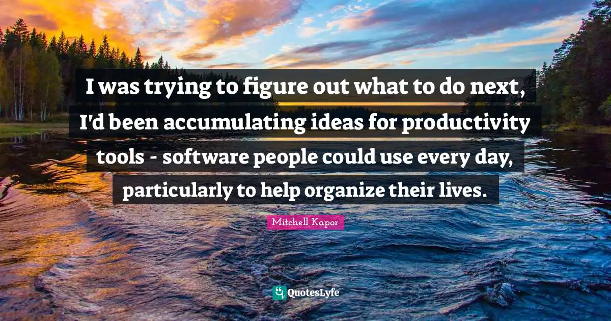 I was trying to figure out what to do next, I'd been accumulating ideas for productivity tools - software people could use every day, particularly to help organize their lives.