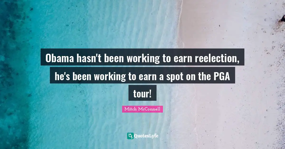 Obama hasn't been working to earn reelection, he's been working to earn a spot on the PGA tour!