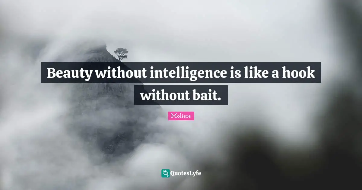 Beauty without intelligence is like a hook without bait.