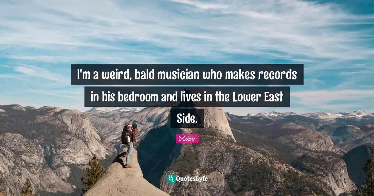 I'm a weird, bald musician who makes records in his bedroom and lives in the Lower East Side.