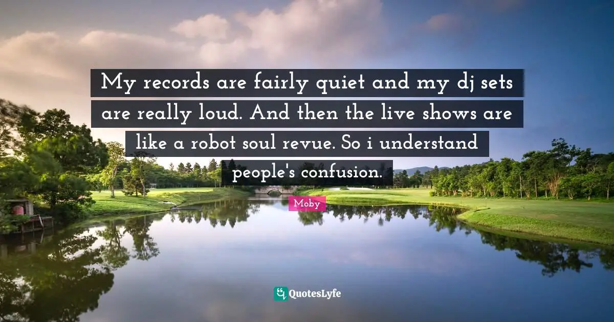 My records are fairly quiet and my dj sets are really loud. And then the live shows are like a robot soul revue. So i understand people's confusion.