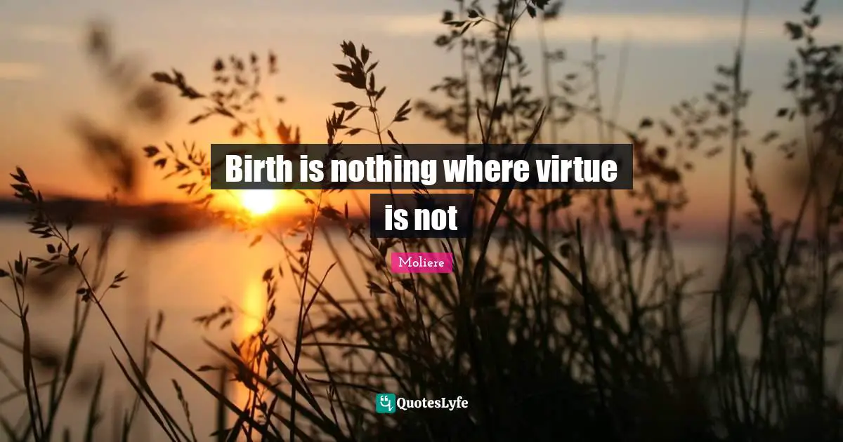 Birth is nothing where virtue is not