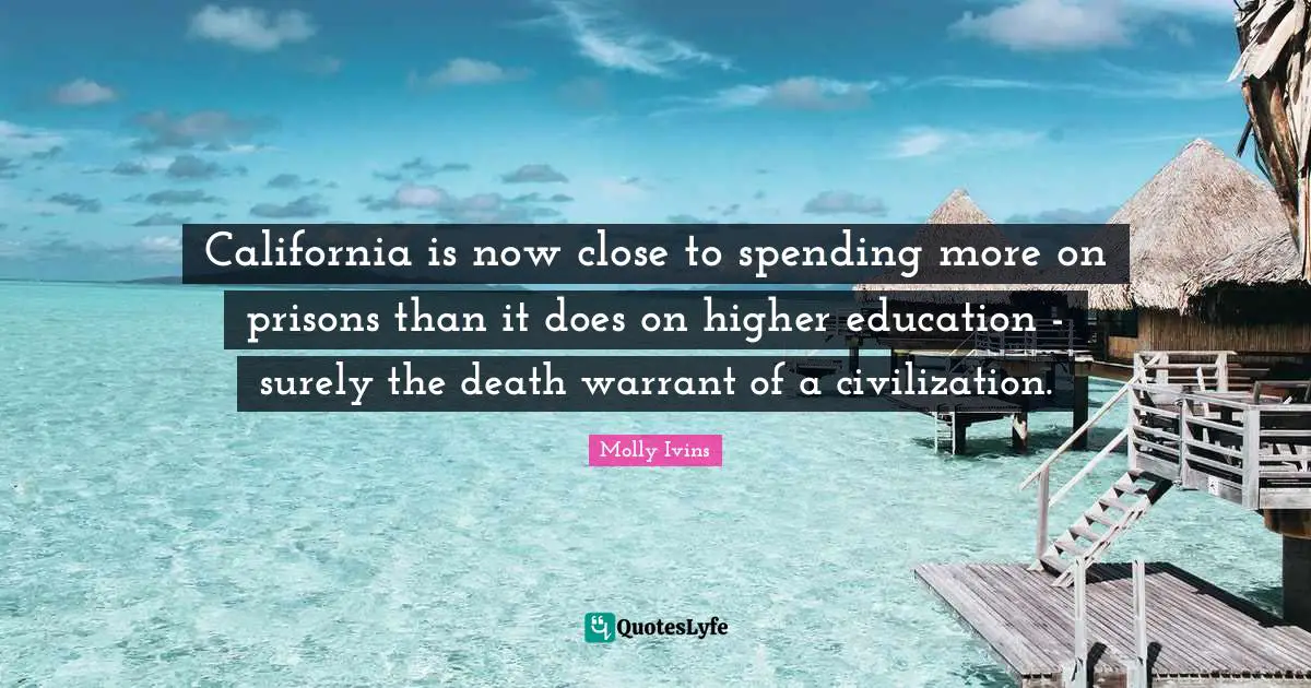 California is now close to spending more on prisons than it does on higher education - surely the death warrant of a civilization.