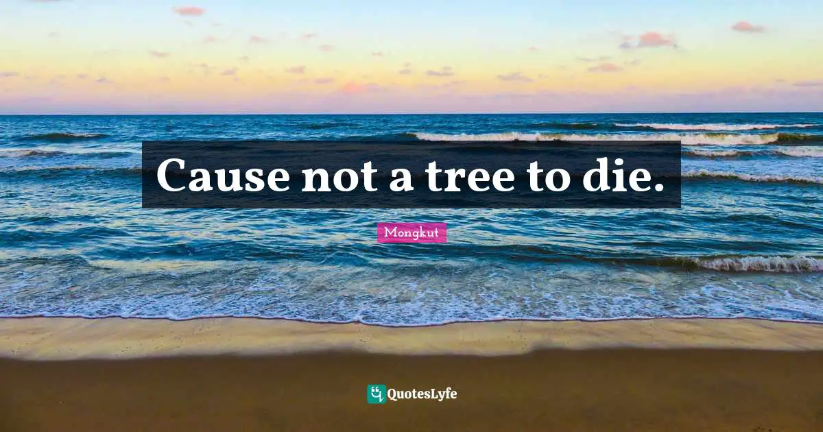 Cause not a tree to die.