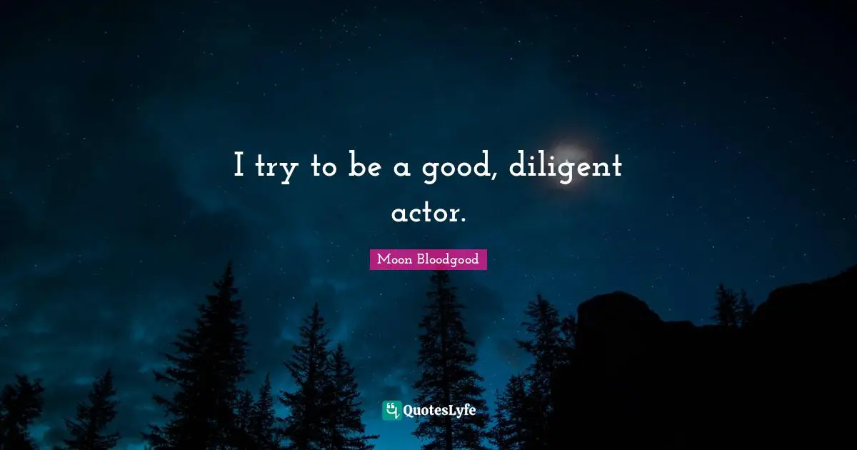 Be Diligent Quotes: "I try to be a good, diligent actor."