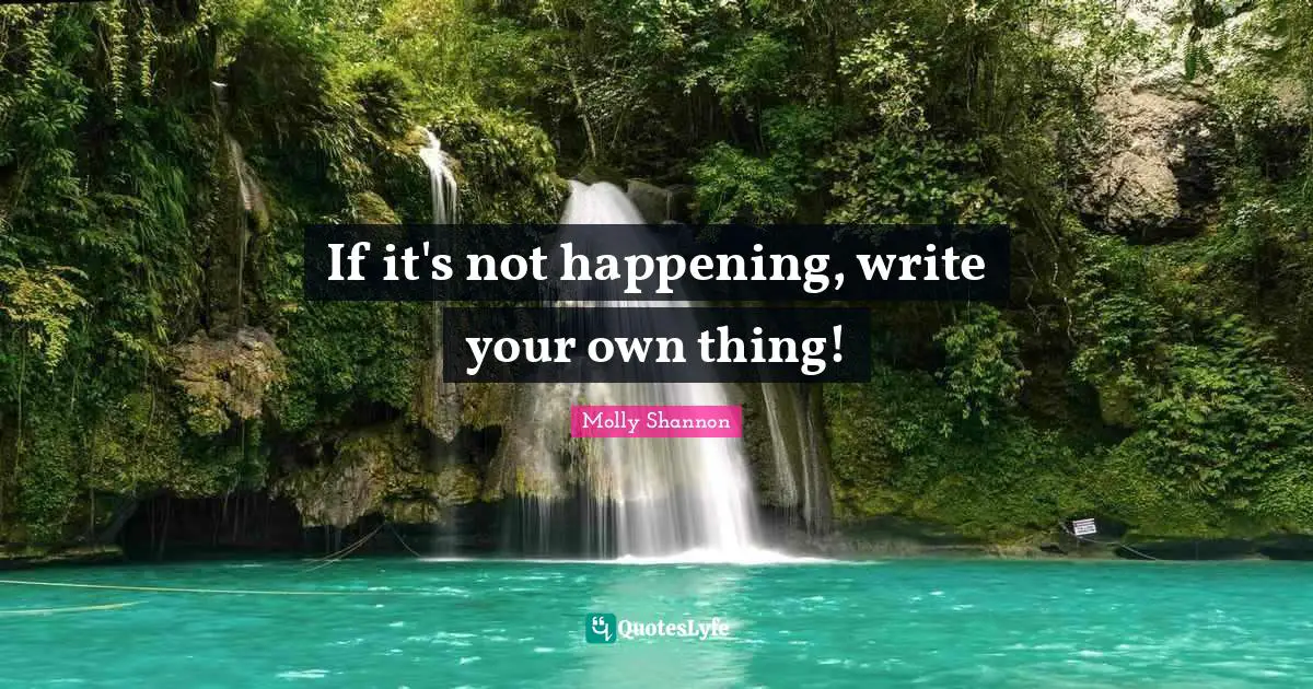 If it's not happening, write your own thing!