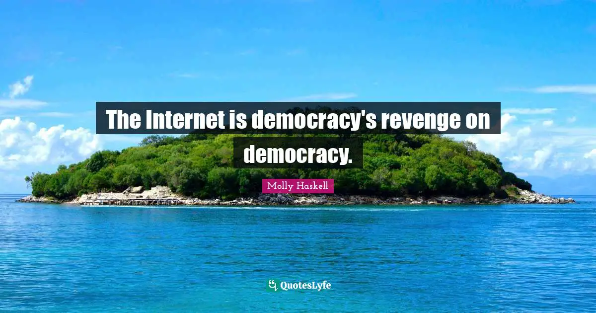 The Internet is democracy's revenge on democracy.