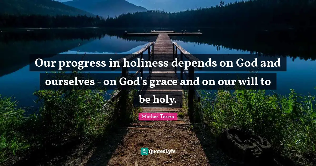 Our progress in holiness depends on God and ourselves - on God's grace and on our will to be holy.