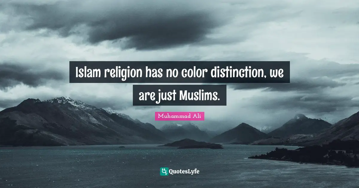 Distinction Quotes: "Islam religion has no color distinction, we are just Muslims."