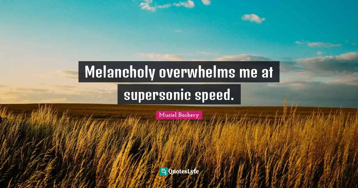 Melancholy overwhelms me at supersonic speed.