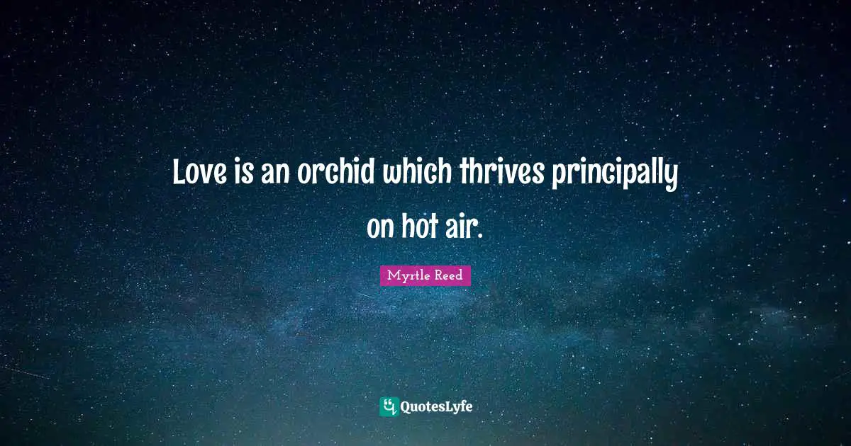 Air Quotes: "Love is an orchid which thrives principally on hot air."