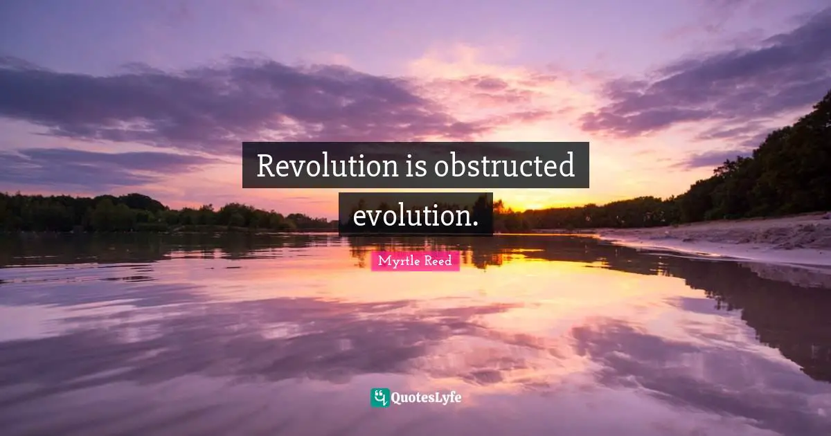 Revolution is obstructed evolution.