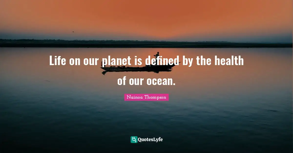 Life on our planet is defined by the health of our ocean.