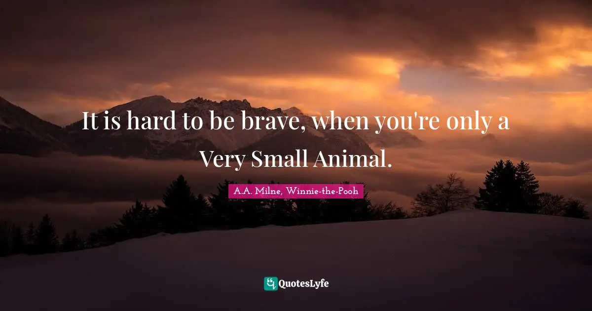 It is hard to be brave, when you're only a Very Small Animal.