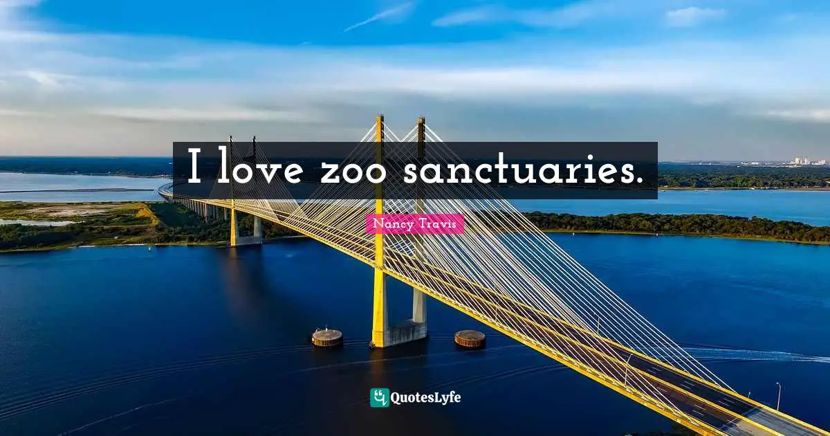 I love zoo sanctuaries.