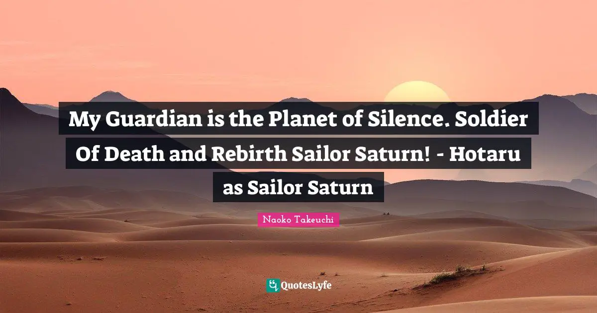 My Guardian is the Planet of Silence. Soldier Of Death and Rebirth Sailor Saturn! - Hotaru as Sailor Saturn