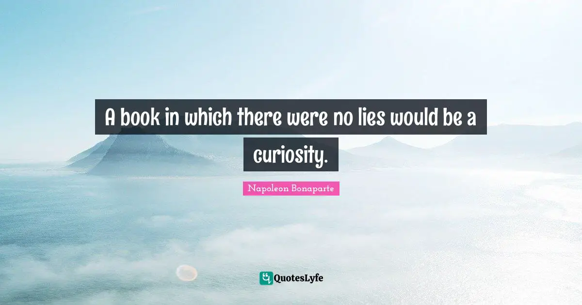 A book in which there were no lies would be a curiosity.