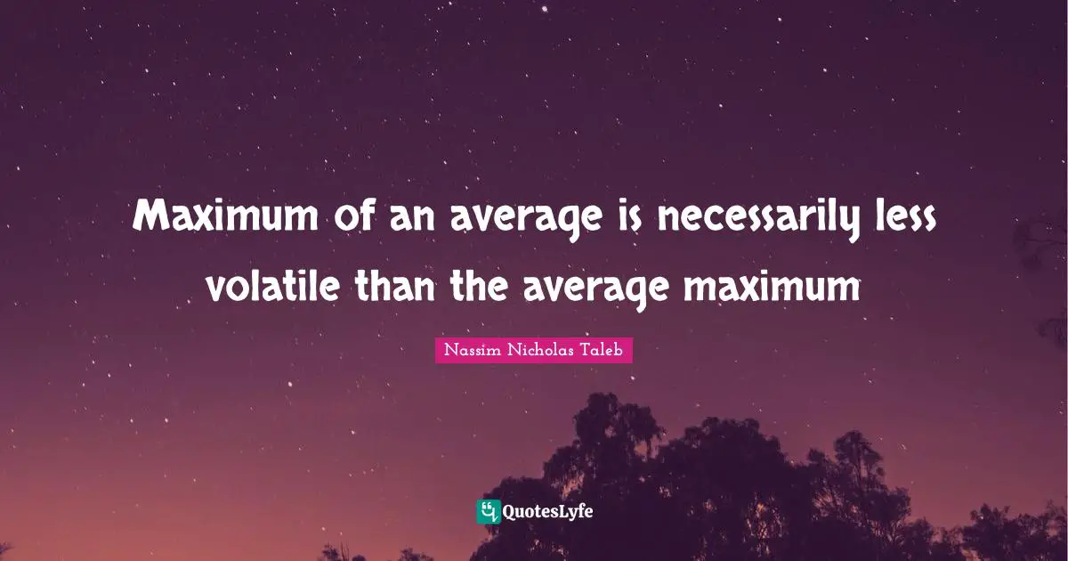 Maximum of an average is necessarily less volatile than the average maximum