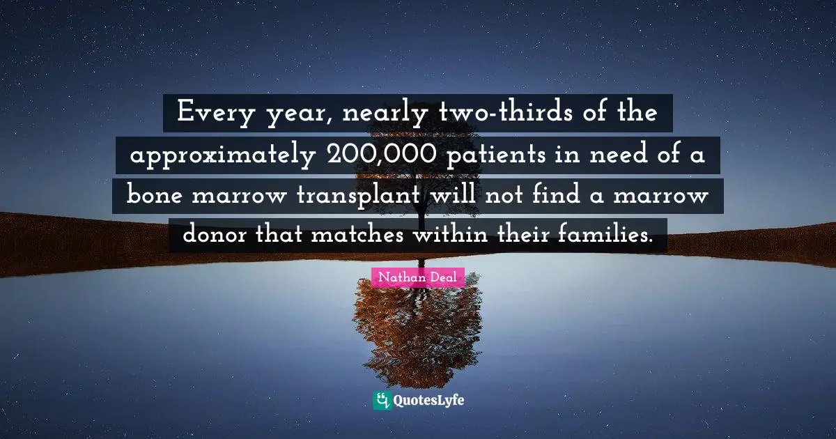 Every year, nearly two-thirds of the approximately 200,000 patients in need of a bone marrow transplant will not find a marrow donor that matches within their families.