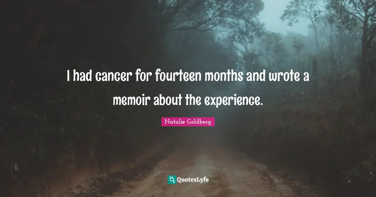 I had cancer for fourteen months and wrote a memoir about the experience.