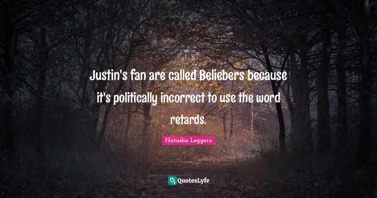 Justin's fan are called Beliebers because it's politically incorrect to use the word retards.