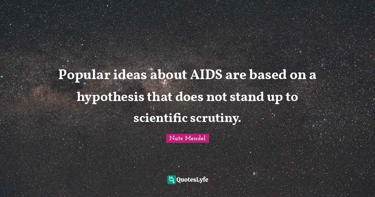Nate Mendel Quotes: "Popular ideas about AIDS are based on a hypothesis that does not stand up to scientific scrutiny."