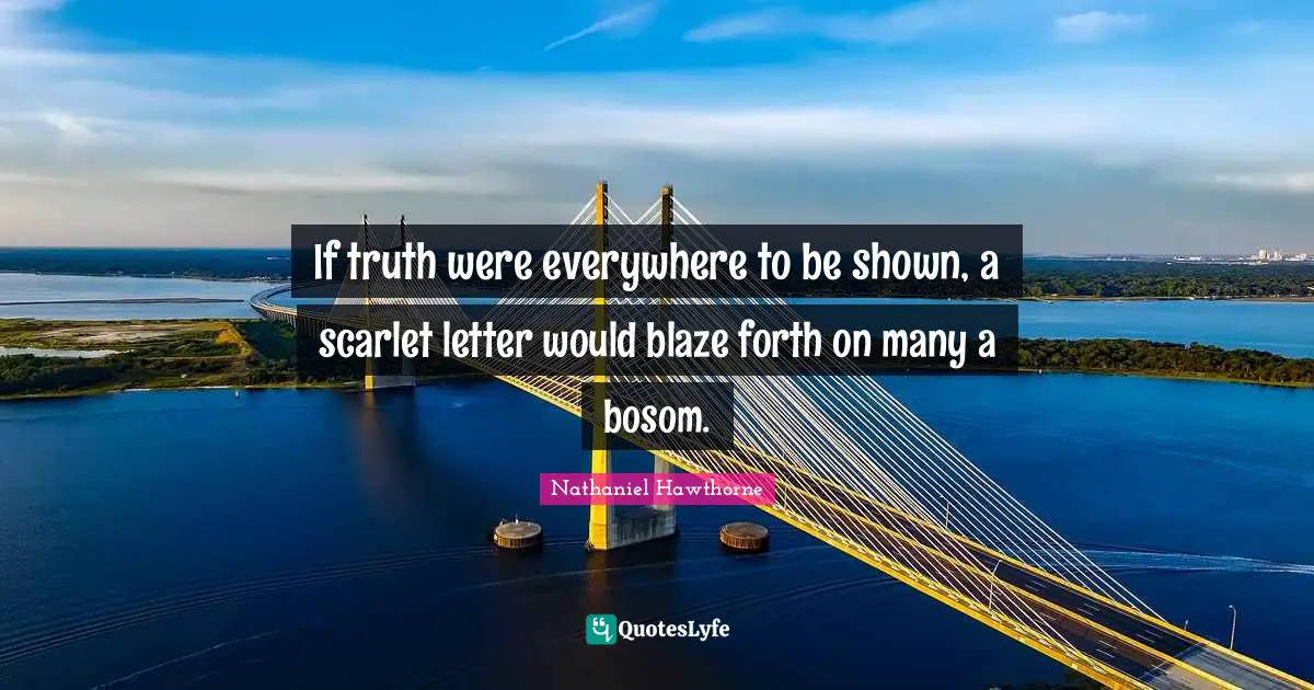 If truth were everywhere to be shown, a scarlet letter would blaze forth on many a bosom.