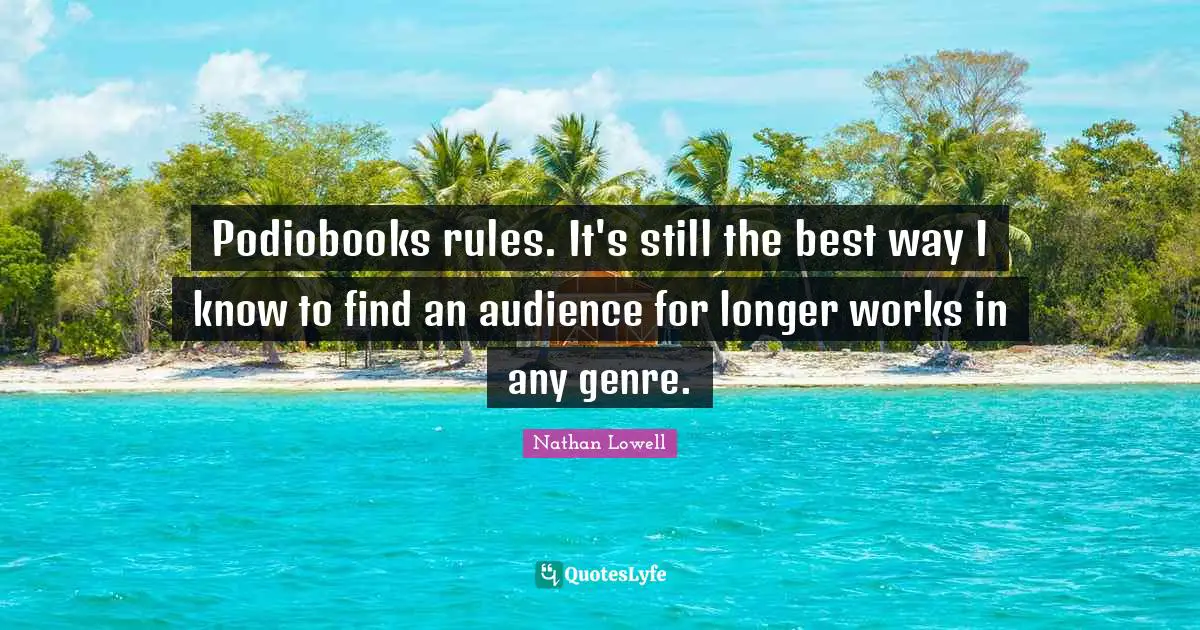 Podiobooks rules. It's still the best way I know to find an audience for longer works in any genre.