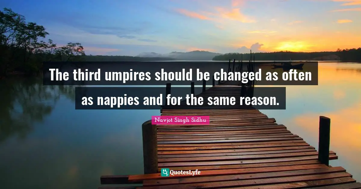 The third umpires should be changed as often as nappies and for the same reason.