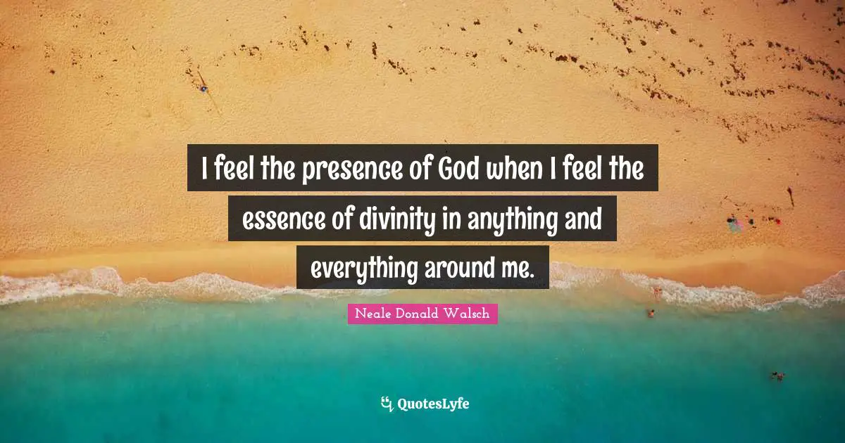 And Everything Quotes: "I feel the presence of God when I feel the essence of divinity in anything and everything around me."