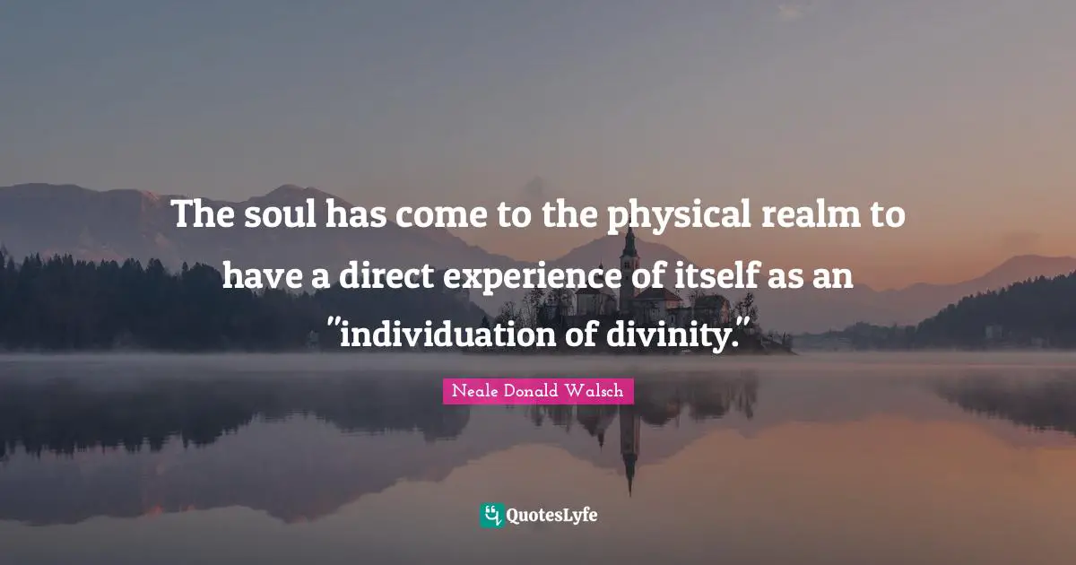 The soul has come to the physical realm to have a direct experience of itself as an "individuation of divinity."