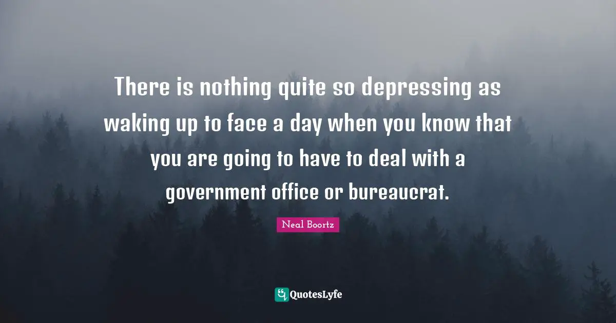 There is nothing quite so depressing as waking up to face a day when you know that you are going to have to deal with a government office or bureaucrat.