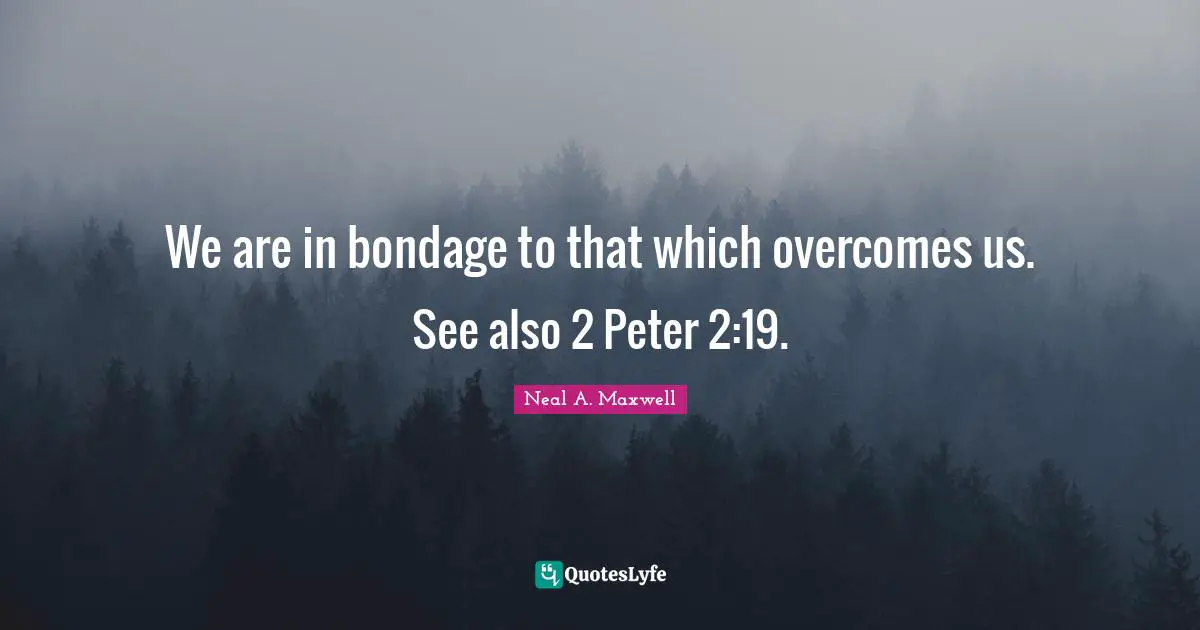 We are in bondage to that which overcomes us. See also 2 Peter 2:19.
