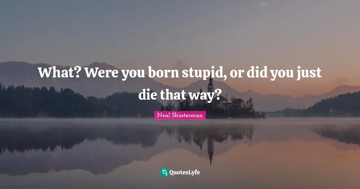 What? Were you born stupid, or did you just die that way?