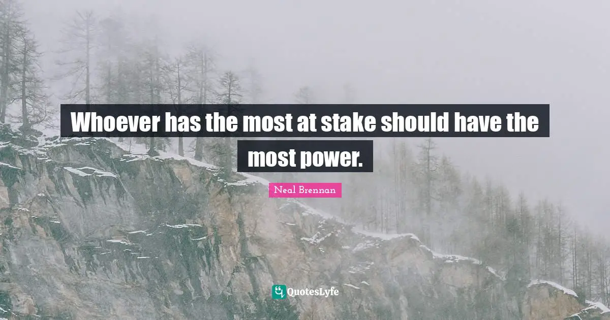 Whoever has the most at stake should have the most power.