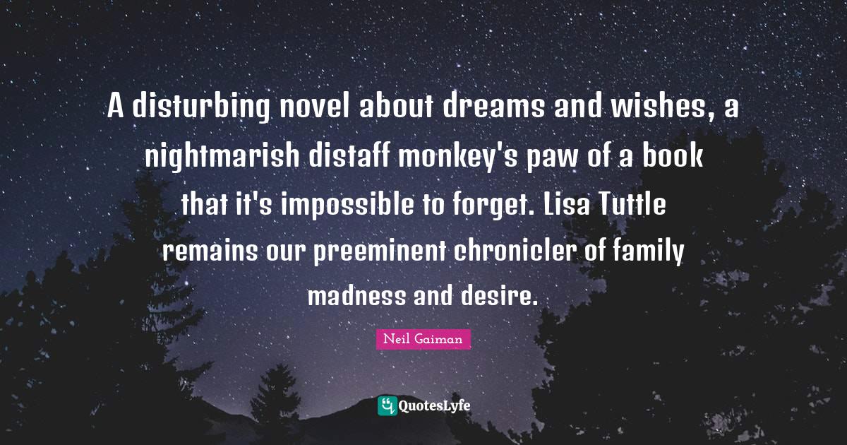 A disturbing novel about dreams and wishes, a nightmarish distaff monk