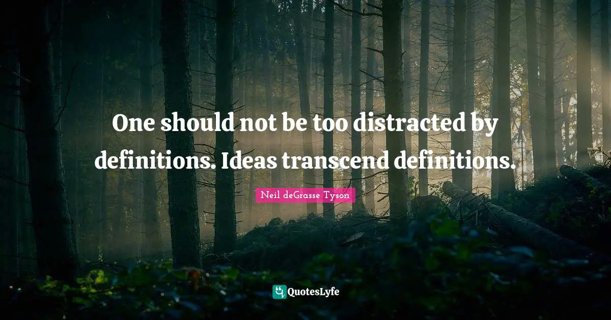 One should not be too distracted by definitions. Ideas transcend definitions.